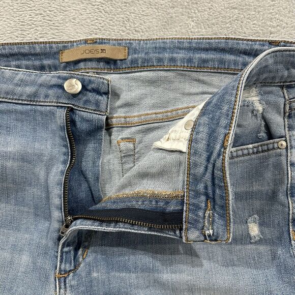 Joe's Geneva Jeans Women's 31 x 25 High Rise Crop Light Blue Denim Wash Distress - Picture 3 of 11